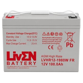 Bater�a 12 Voltios 100 Amperios LVHR12-1980W | Liven Battery